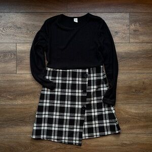 Black & White Plaid Holiday Dress